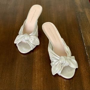 Loeffler Randall Luisa Metallic Leather Knot Mules